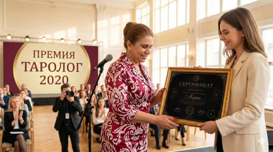 Ясновидящая Мария получает награду на церемонии вручения премии Таролог 2020